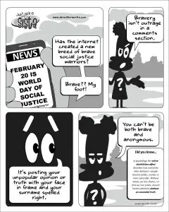 Just Ask A Sista comic strip on social media anonymity by AnimatorWorks
