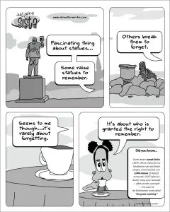 Just Ask A Sista comic strip on statues by AnimatorWorks