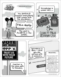 Just Ask A Sista comic strip on thinking about disclaimers by AnimatorWorks