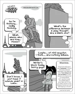 Just Ask A Sista comic strip on thinking about thinking by AnimatorWorks