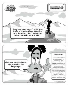 Just Ask A Sista comic strip on the power of words by AnimatorWorks