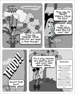 Just Ask A Sista comic strip examining truth compared to "your truth" by AnimatorWorks