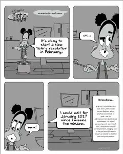 Just Ask A Sista comic strip planning for the new year by AnimatorWorks
