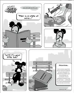 Just Ask A Sista comic strip reflects on mind of body by AnimatorWorks.